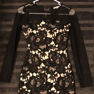 Black and nude lace dress